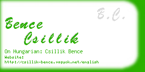 bence csillik business card